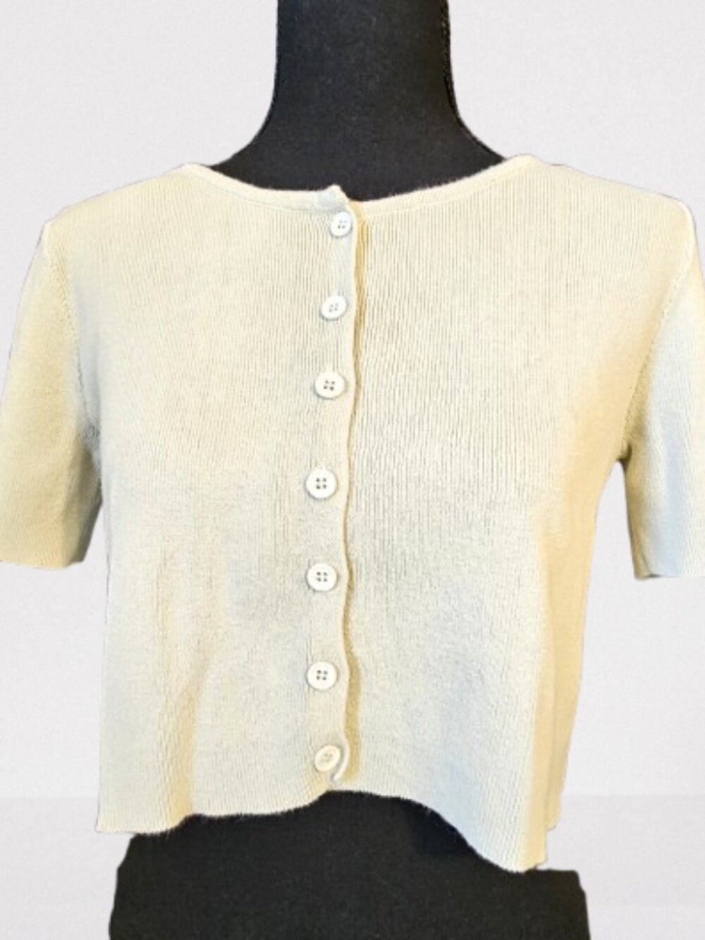 Princess Polly Women's Green Crop Cardigan - Size 6